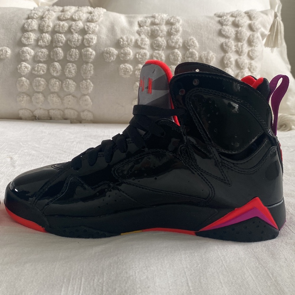 AIR JORDAN 7 RETRO BLACK PATENT LEATHER - Picture 6 of 11